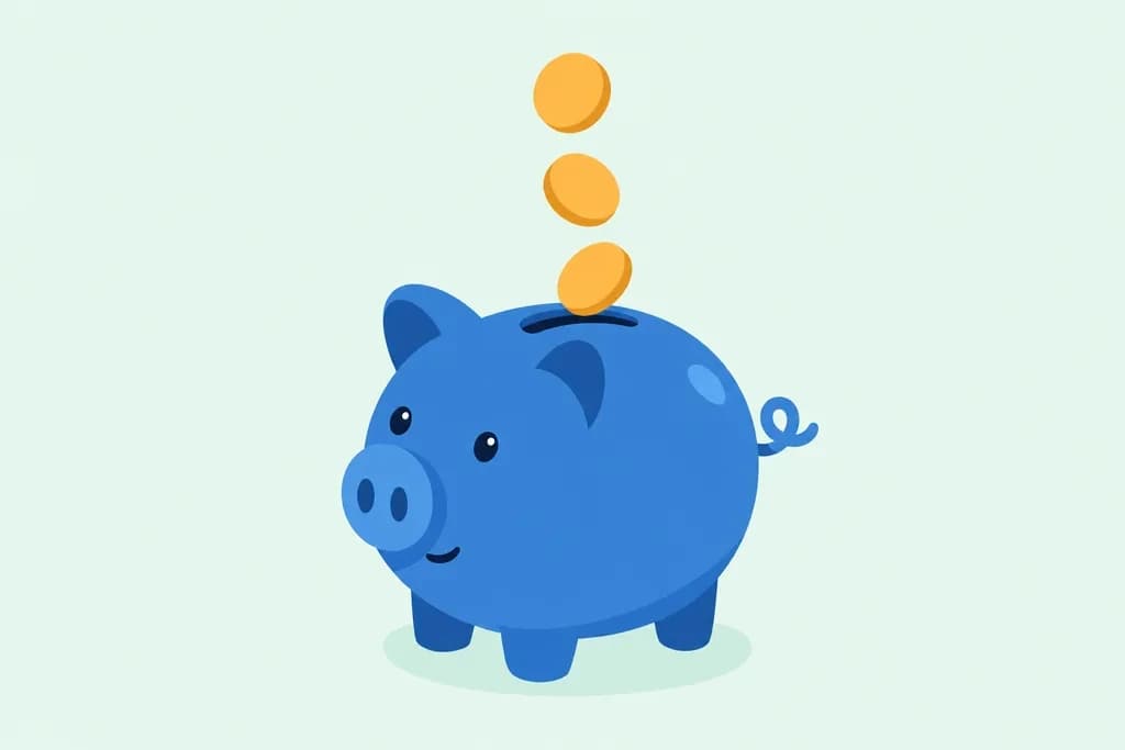 A piggy bank with coins dropping in
